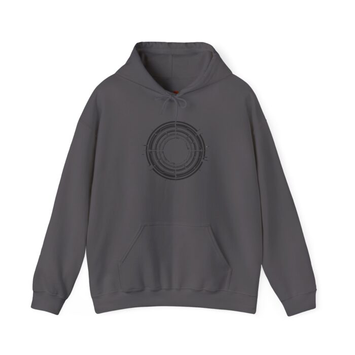 Concentric Circuit Graphic Hoodie — Minimal Tech Circle Design - Image 2